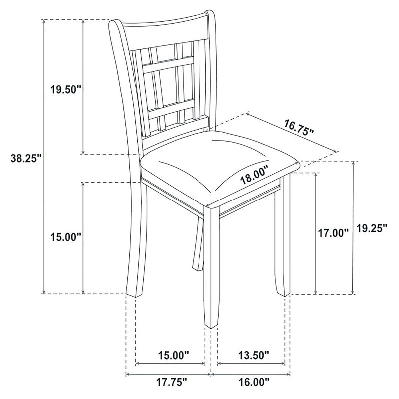 Lavon Wood Dining Side Chair Black and  Medium Grey (Set of 2)
