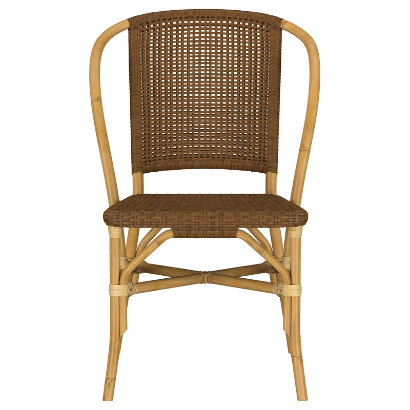 Lexley Woven Rattan Dining Side Chair Brown (Set of 2)