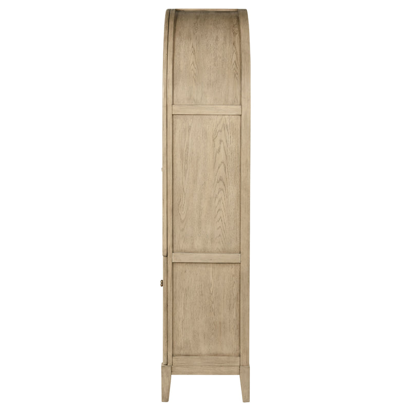 Kailani 4-Door Cane Dining Vitrine Display Cabinet Beige Oak