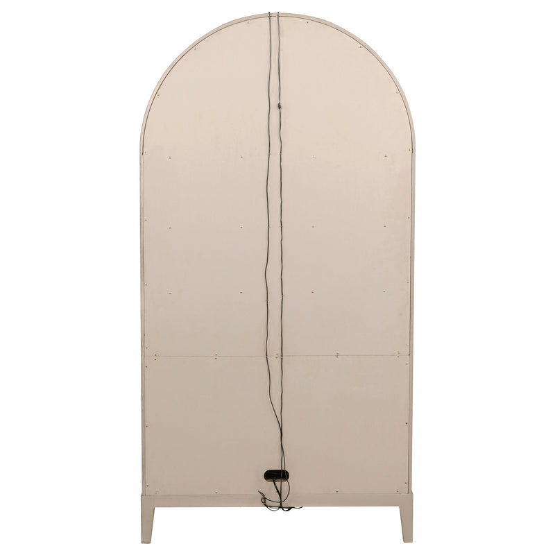 Kailani 4-Door Cane Dining Vitrine Display Cabinet Beige Oak