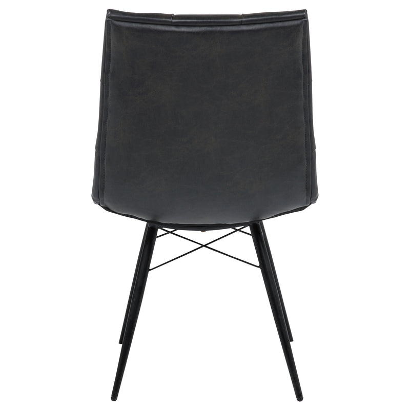 Aiken Faux Leather Upholstered Dining Side Chair Charcoal Grey (Set of 4)