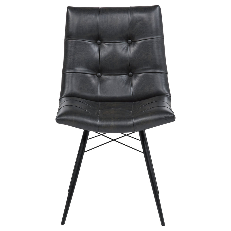 Aiken Faux Leather Upholstered Dining Side Chair Charcoal Grey (Set of 4)