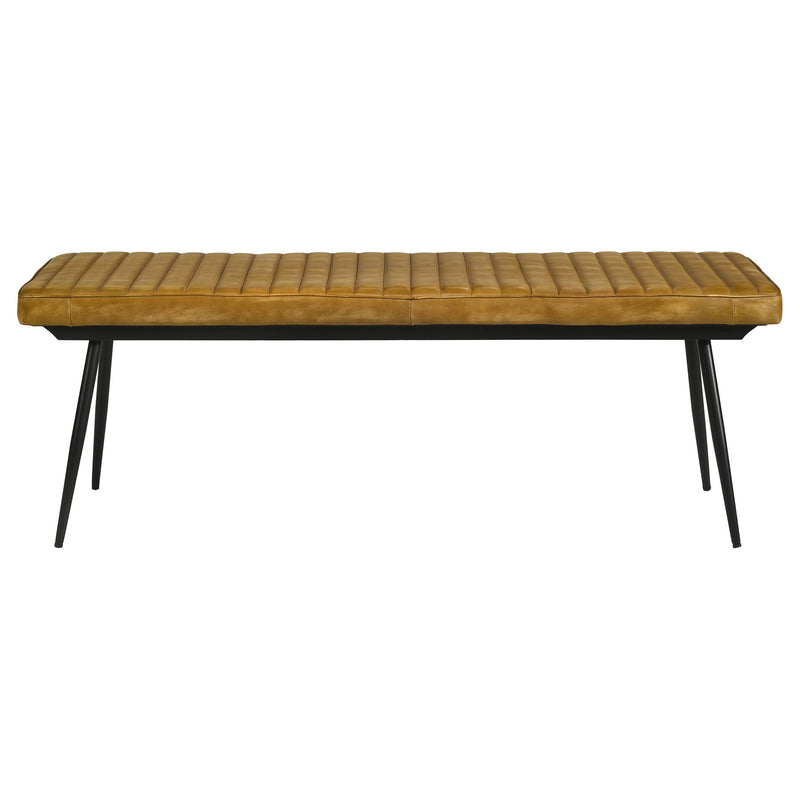Misty Leather Upholstered Dining Bench Antique Camel