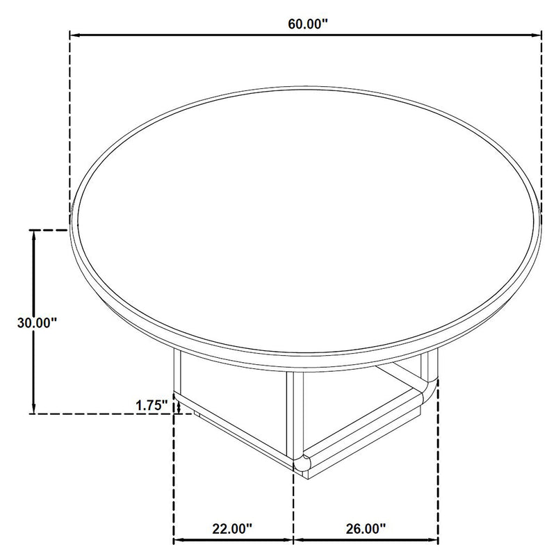 Leandro 5-piece Round Dining Table Set Burnished Black