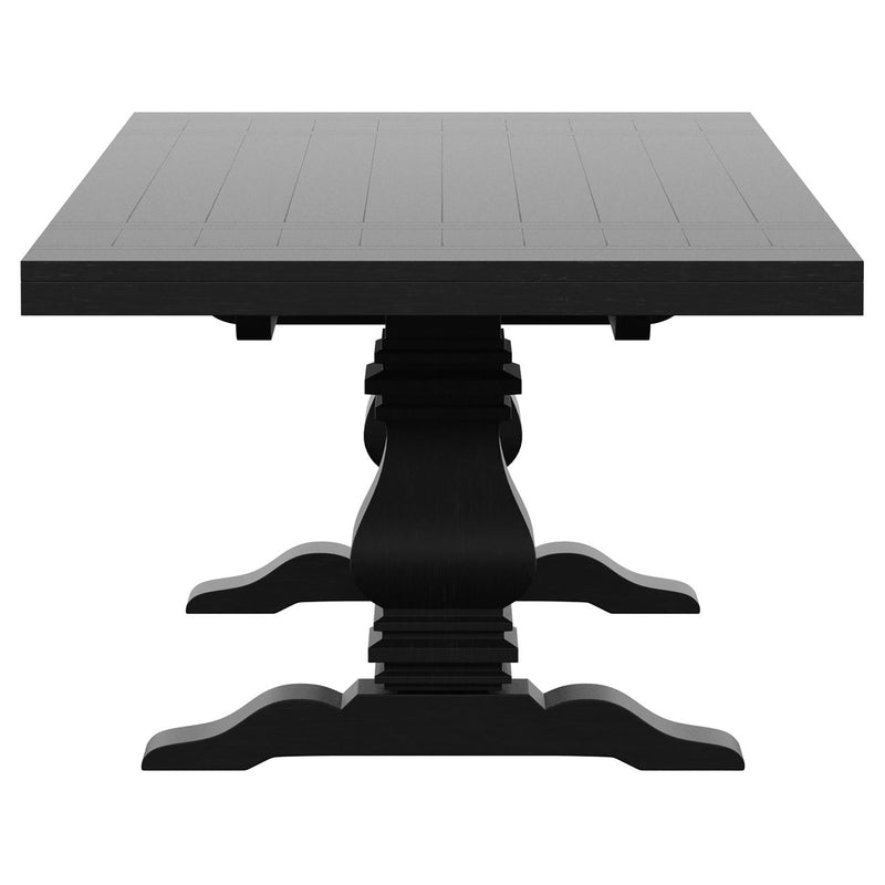 Florence 126-inch Extension Dining Table Distressed Black