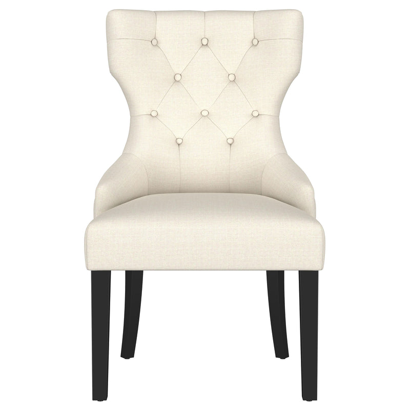 Baney Fabric Upholstered Dining Side Chair Cream and Black