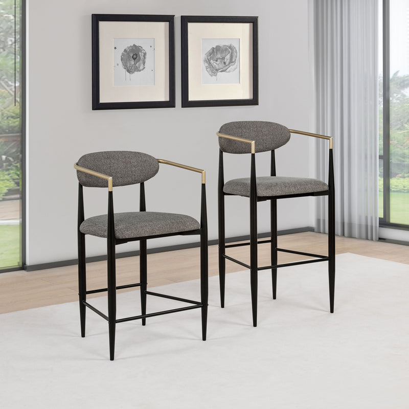Tina Fabric Upholstered Bar Chair Dark Grey (Set of 2)