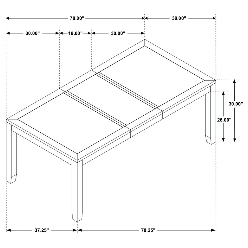 Elodie Rectangular 78-inch Extension Leaf Dining Table Black