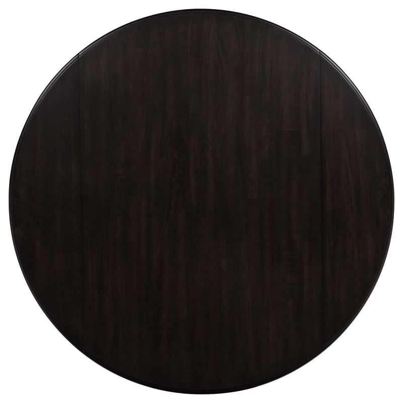 Catley 5-piece Round Drop Leaf Dining Table Set Dark Coffee