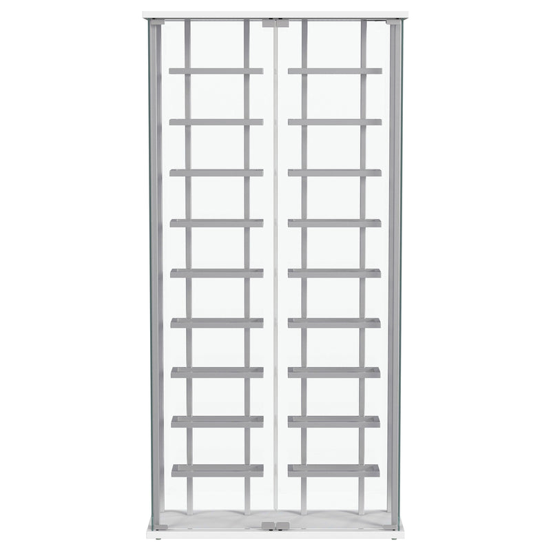 Montara Tempered Glass Wine Storage LED Curio Cabinet Chrome