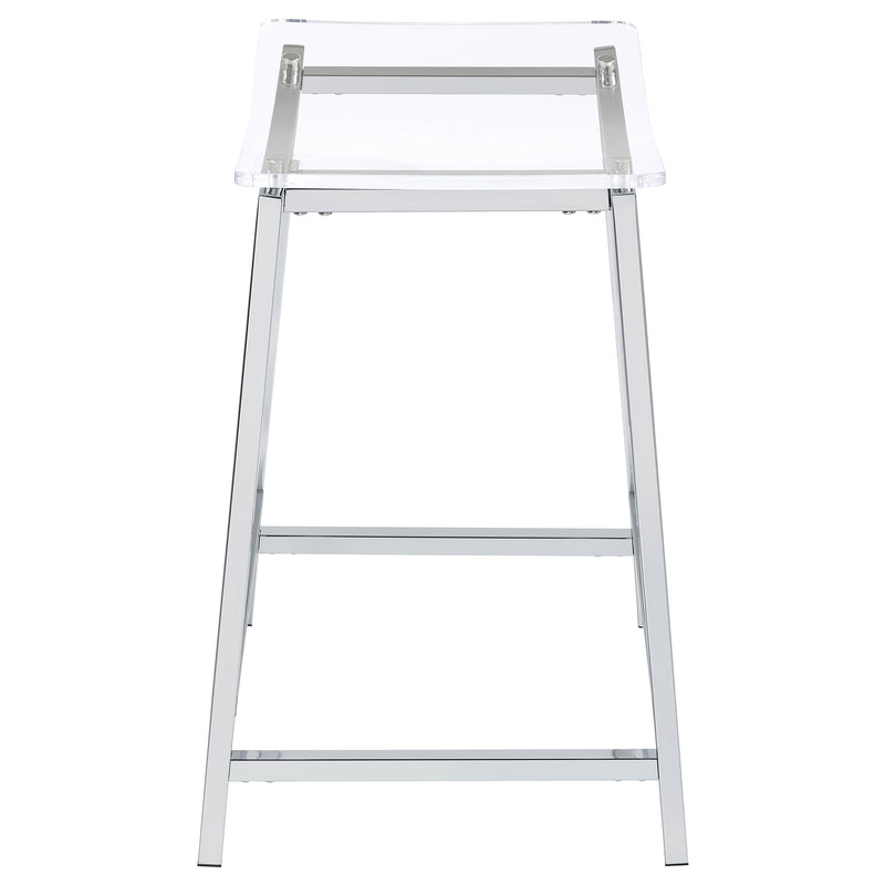Jovani Acrylic Backless Counter Stool Chrome (Set of 2)