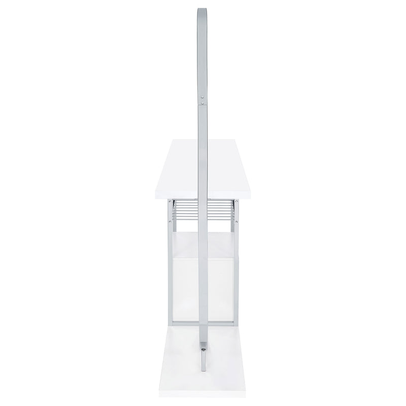 Risley 2-door Circular LED Wine Cabinet White High Gloss