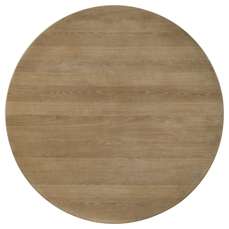 Adina 5-piece Round Dining Table Set Distressed Light Brown