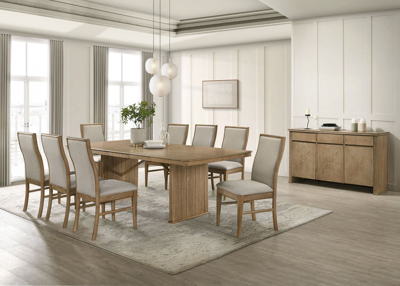 Adina 89-inch Extension Dining Table Distressed Light Brown