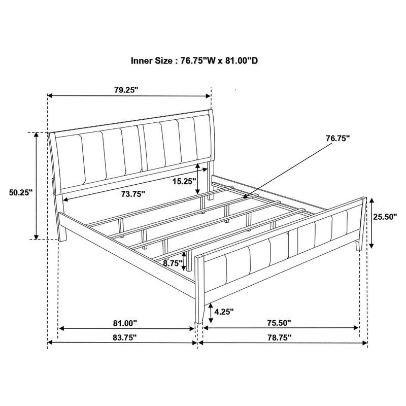 Carlton Wood Eastern King Panel Bed Cappuccino