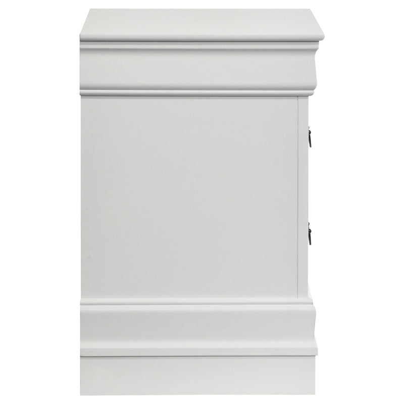 Louis Philippe 2-drawer Nightstand Bedside Table White