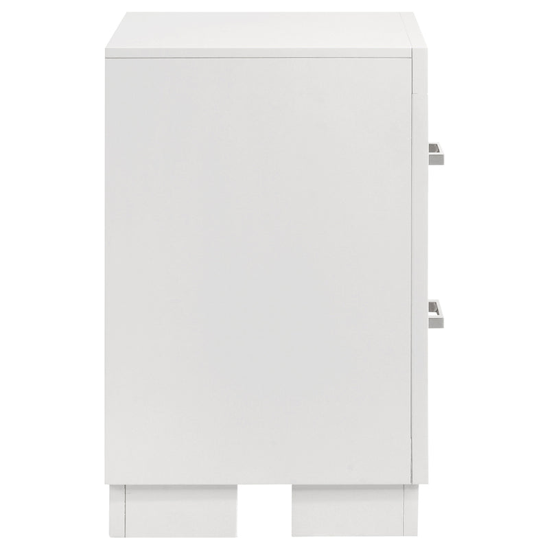 Jessica 2-drawer Nightstand Snow White