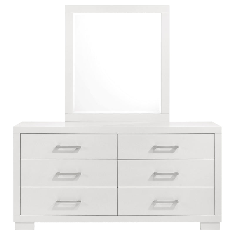 Jessica 6-drawer Dresser with Mirror Snow White