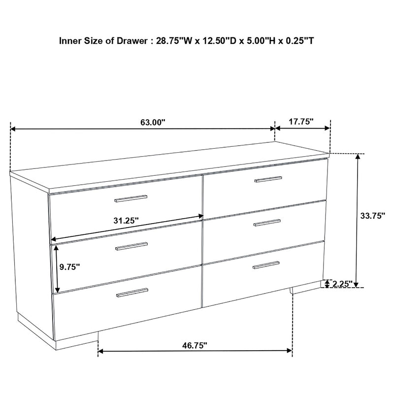 Felicity 4-piece Eastern King Platform Bedroom Set White