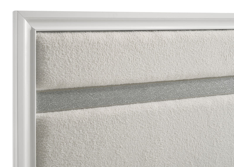Miranda 54-inch Upholstered California King Panel Bed White