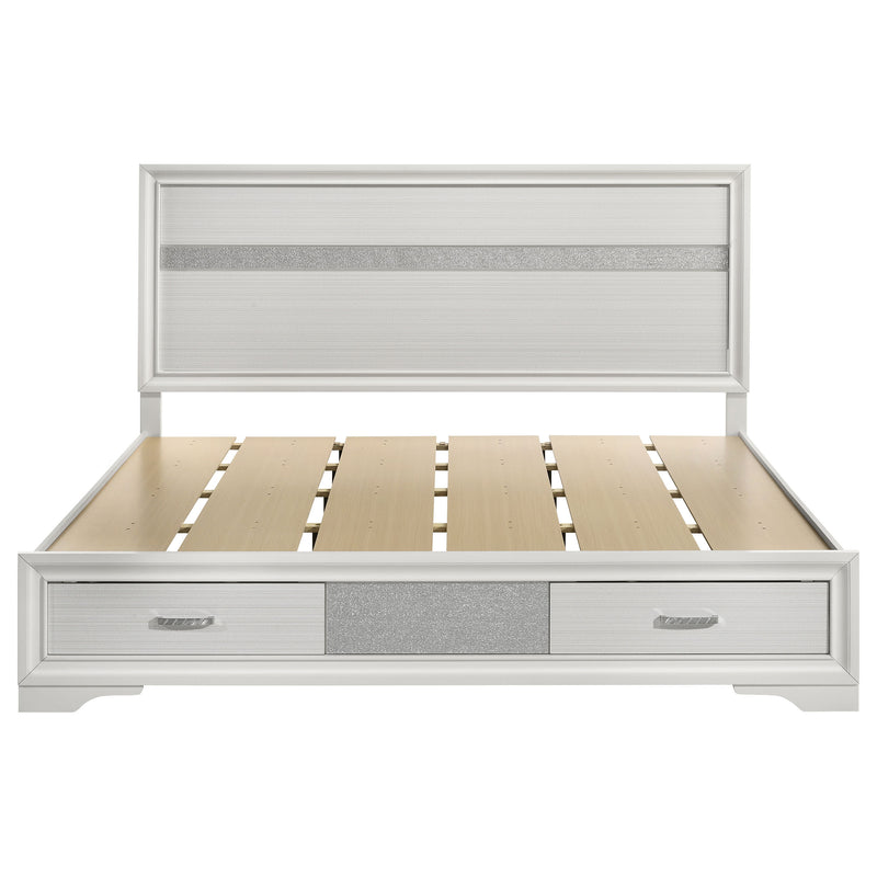 Miranda 51-inch Wood Eastern King Storage Panel Bed White