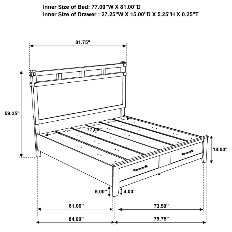 Hazlewood 5-piece Eastern King Bedroom Set Vineyard Oak