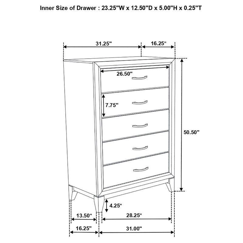 Watson Five-piece Eastern King Bedroom Set Grey Oak