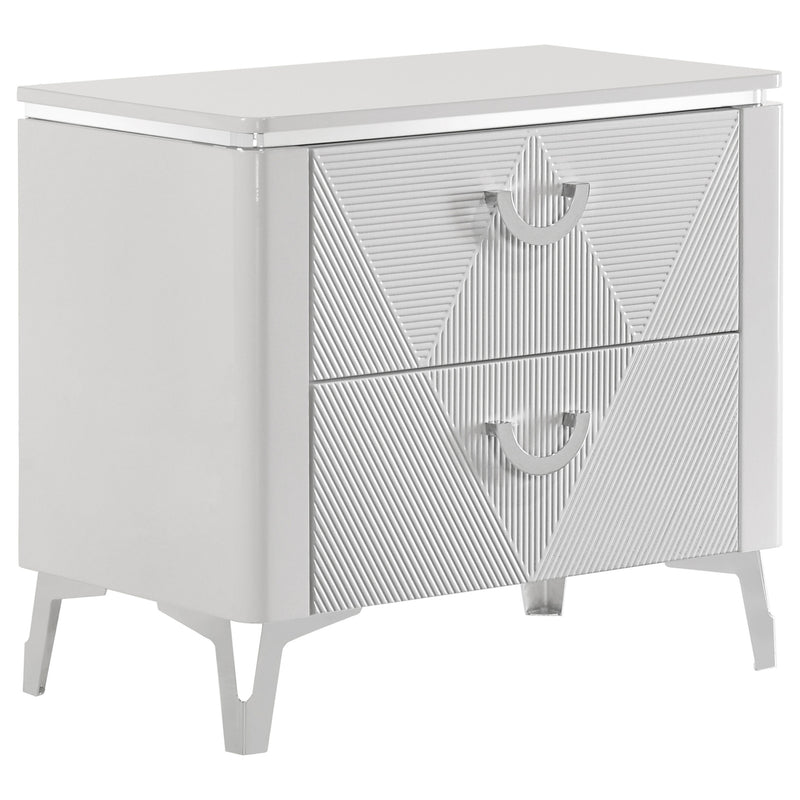 Cassia 5-piece Eastern King LED Bedroom Set White High Gloss