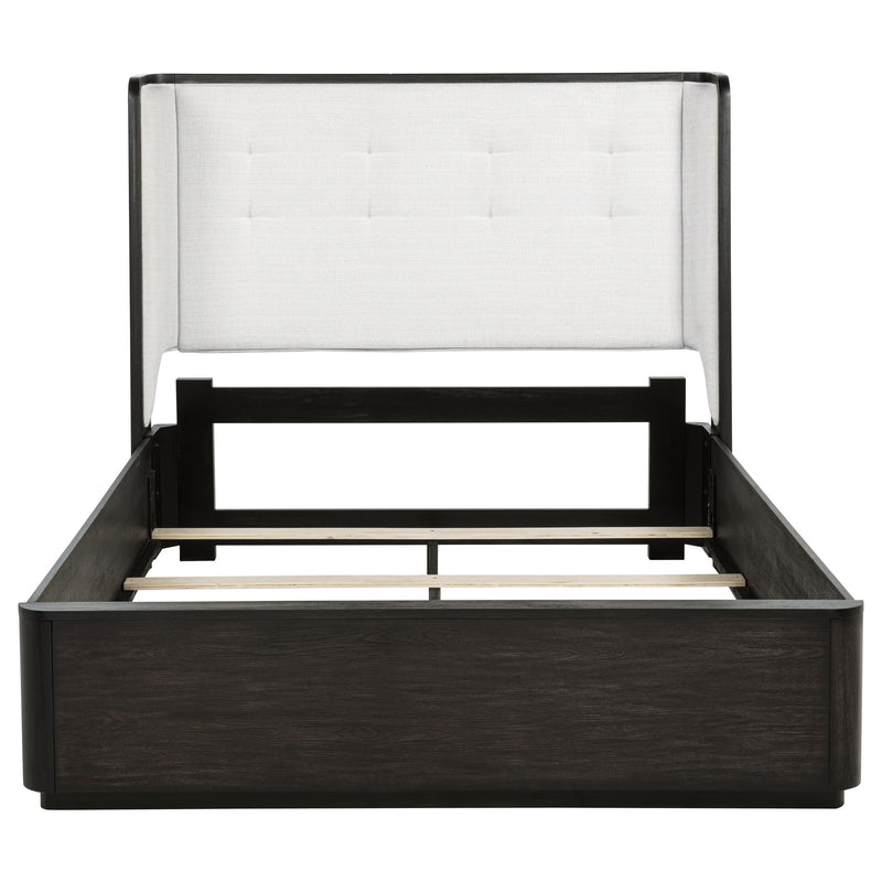 Leandro 55-inch Queen Wingback Bed Burnished Black