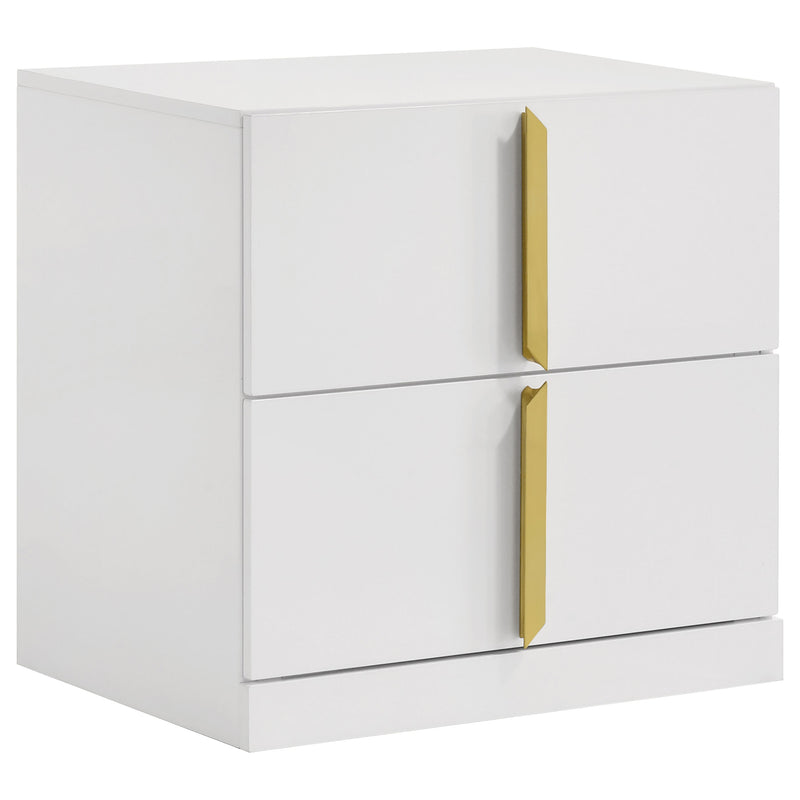 Ines 5-piece Eastern King Bedroom Set Navy and White High Gloss