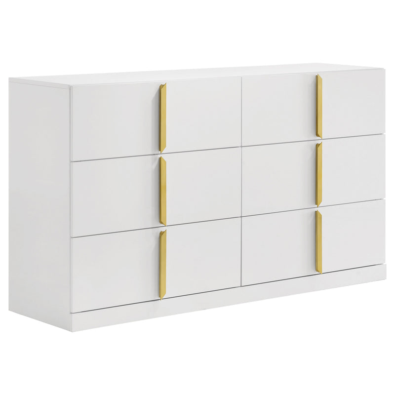 Ines 5-piece Eastern King Bedroom Set Navy and White High Gloss