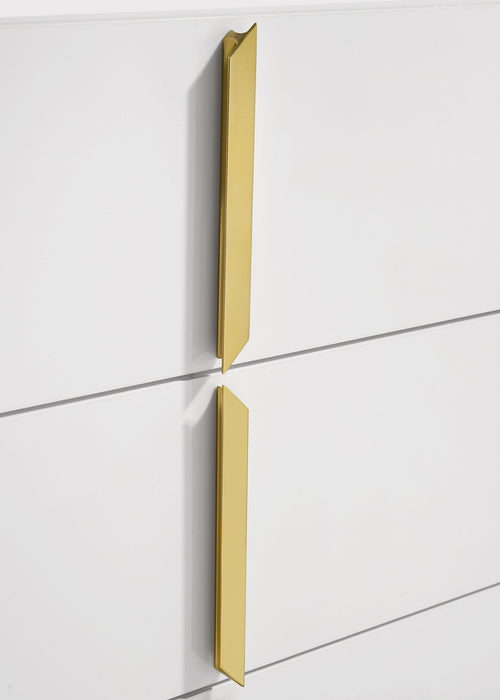 Ines 4-piece Queen Bedroom Set Navy and White High Gloss