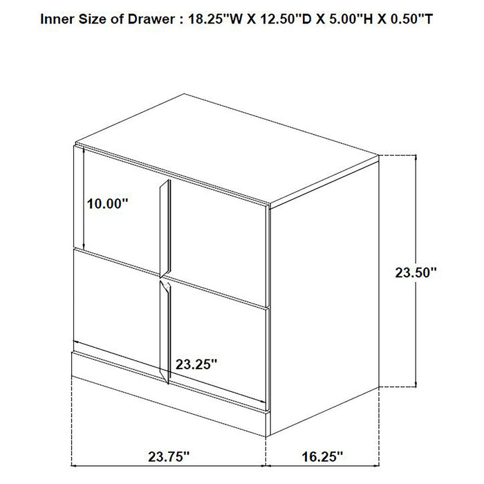 Ines 4-piece Queen Bedroom Set Navy and White High Gloss
