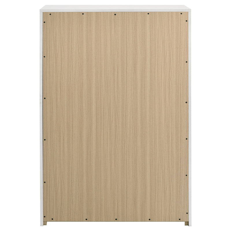 Ines 5-drawer Bedroom Chest of Drawers White High Gloss