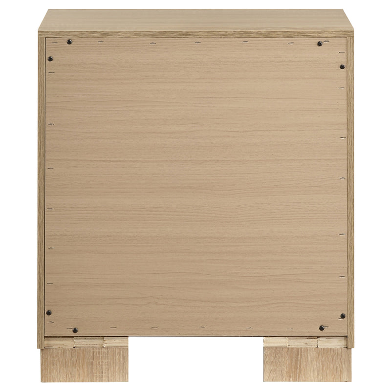 Arielle 2-drawer Bedroom Nightstand with Casters Light Oak