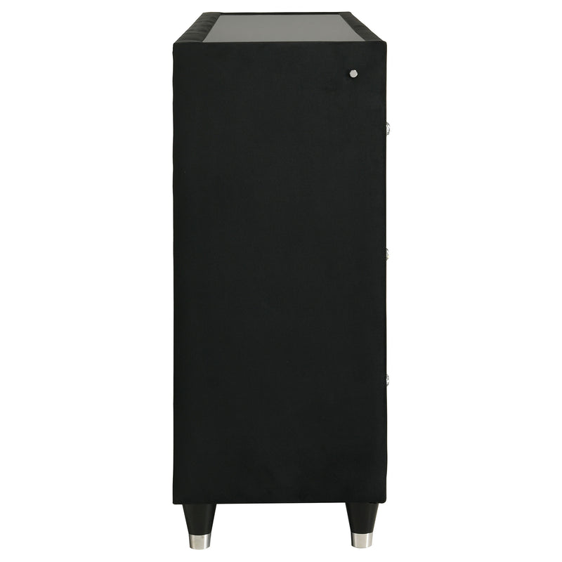 Lorient 8-drawer LED Bedroom Flame Box Dresser Black