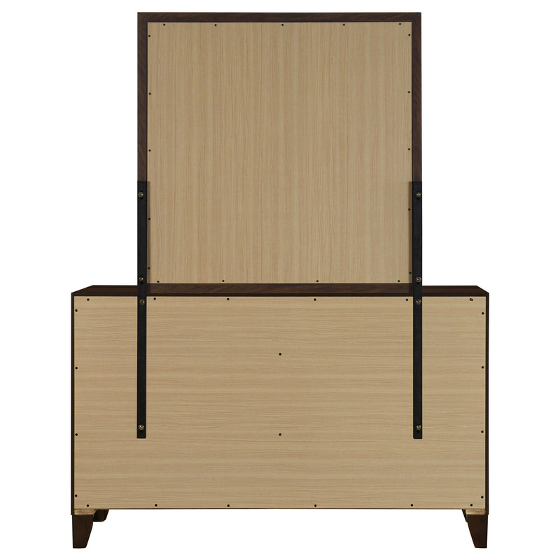Welsley 6-drawer Dresser and Mirror Walnut