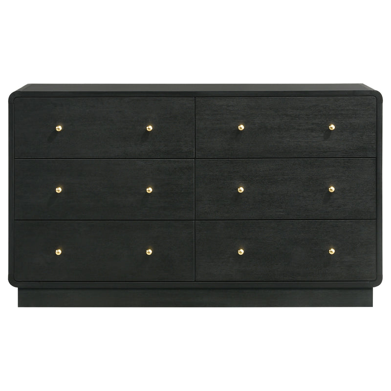 Cavelle 6-drawer Dresser Cabinet Black