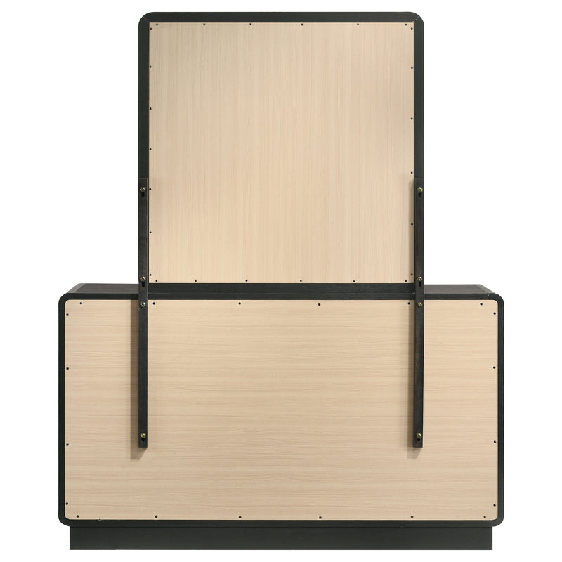 Cavelle 6-drawer Dresser and Mirror Black