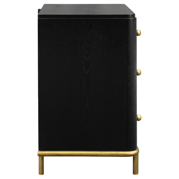 Arini 3-drawer Nightstand Black
