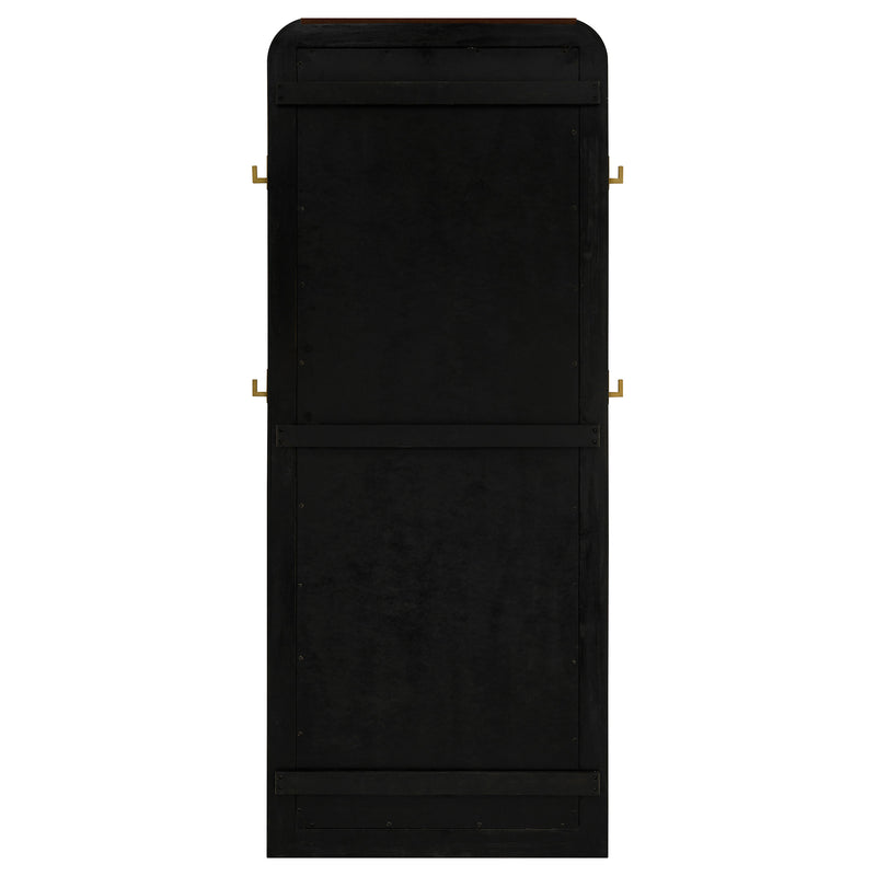 Arini Cane Weave Full Length Standing Floor Mirror Black