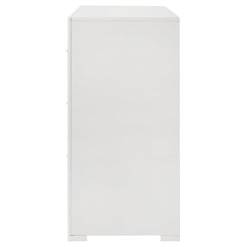 Ives 6-drawer Dresser Cabinet White High Gloss