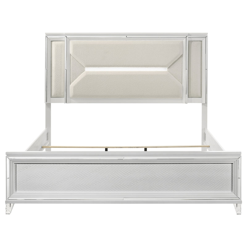 Marmore 64-inch Eastern King Panel Bed LED Headboard White