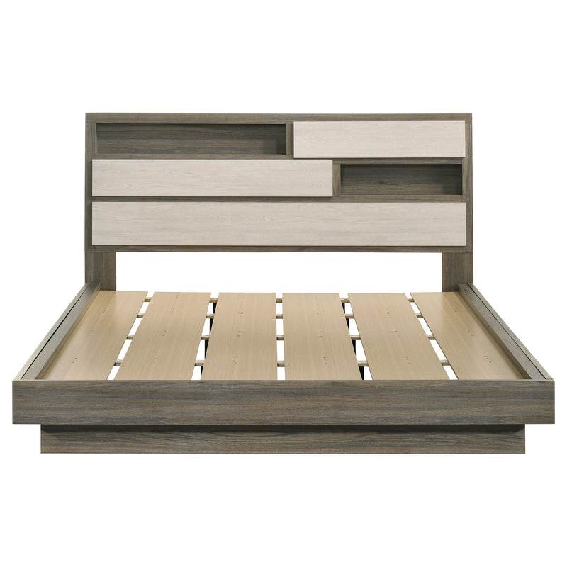 Fenwick California King Bed Bookcase Headboard Grey Oak