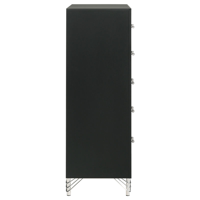 Lucia 5-drawer Bedroom Chest of Drawers Black