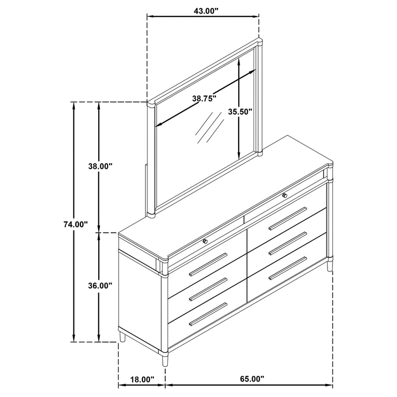 Gracemont 8-drawer Bedroom Dresser with Mirror White