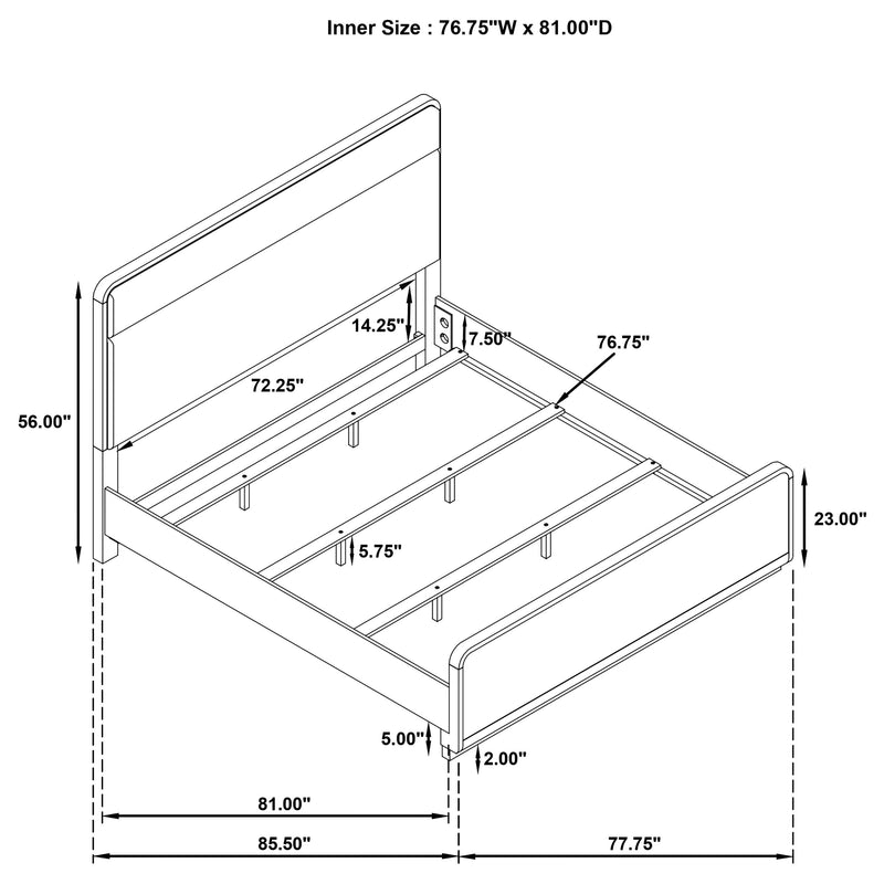 Ladera 56-inch Eastern King Panel Bed Light Elm