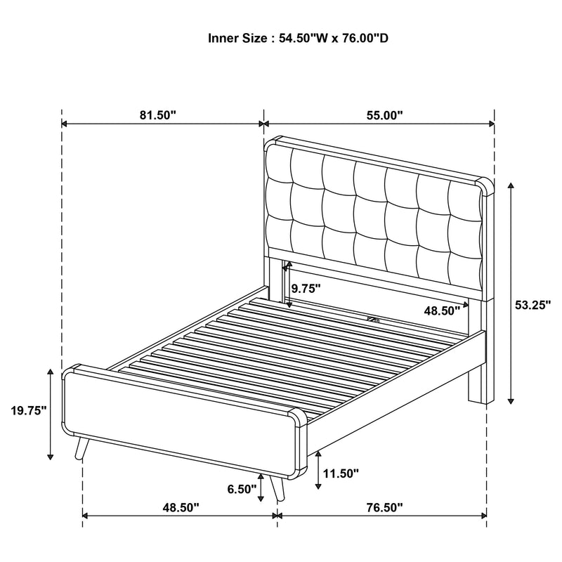 Robyn Wood Full Platform Bed Light Ash