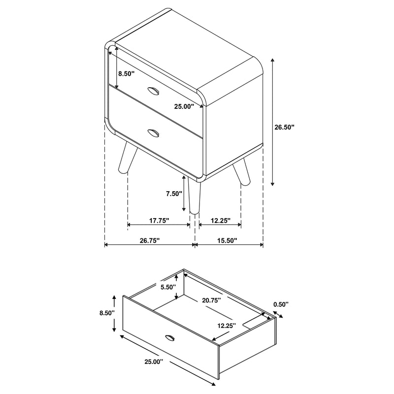 Robyn 5-piece Full Bedroom Set Light Ash