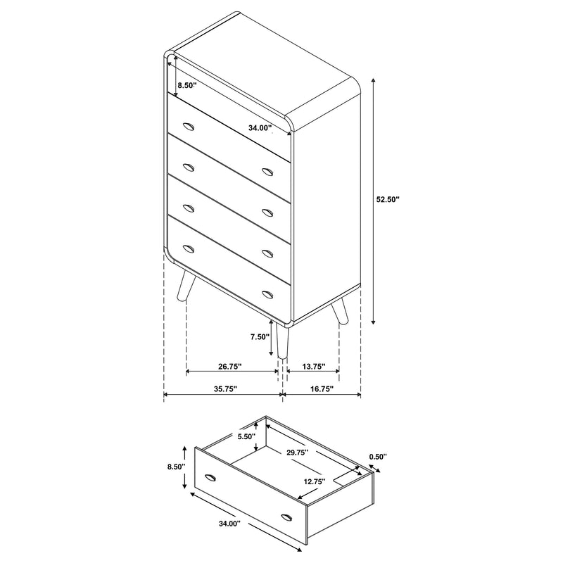 Robyn 5-piece Twin Bedroom Set Light Ash